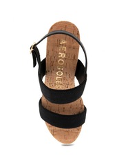 Aerosoles Women's Paxton Buckle Strap Wedge Sandals - Black Combo Elastic