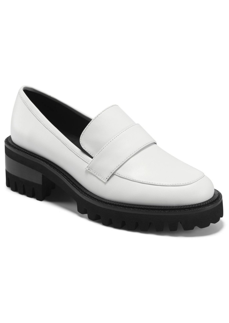 Aerosoles Women's Ronnie Lug Heeled Loafer - White Leather