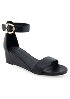 Aerosoles Women's Willis Buckle Strap Wedge Sandals - Black Combo