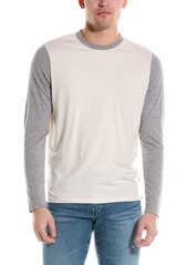 AG Adriano Goldschmied Men's Clyde Long Sleeve Split Hem Crew Tee Shirt Ivory dust