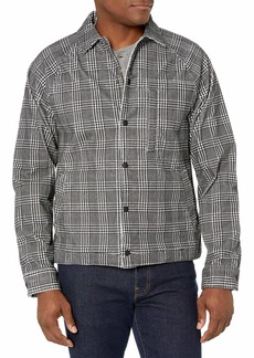 AG Adriano Goldschmied Men's Deck Coach Jacket  Houndstooth Plaid Black Natural L
