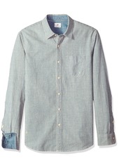 AG Adriano Goldschmied Men's Nelson Long Sleece Chambray Button Down Shirt  M