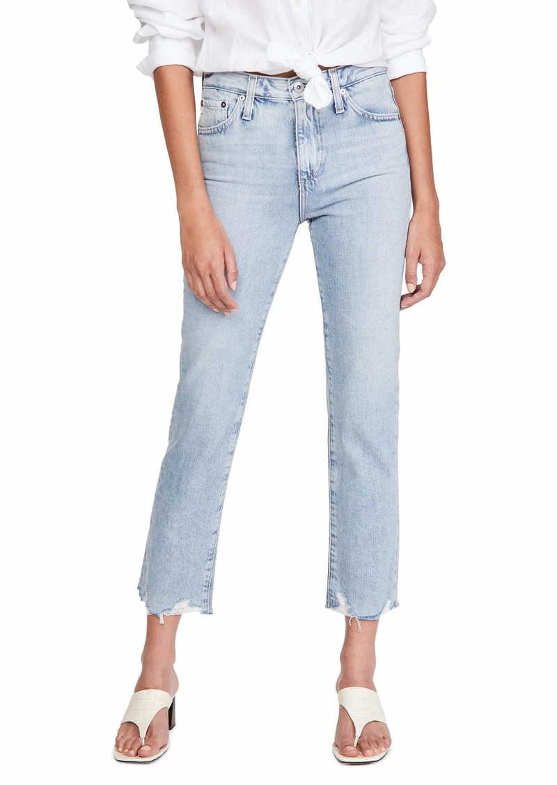 AG Adriano Goldschmied Women's Isabelle HIGH-Rise Straight Leg Crop Jean with Destroyed Hem 1996 ERA 30