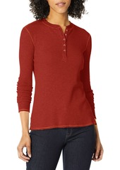 AG Adriano Goldschmied AG Jeans Women's VEDA Thermal Long Sleeve Henley TANNIC red