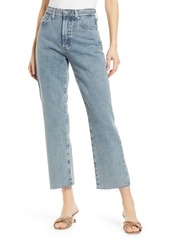 AG Adriano Goldschmied AG Alexxis High Waist Raw Hem Straight Leg Jeans in Bourbon St. at Nordstrom