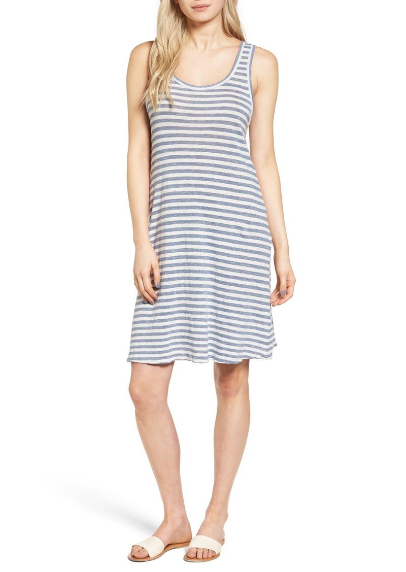AG Adriano Goldschmied AG Avril Linen Tank Dress in Heather Blue/Powder White at Nordstrom Rack