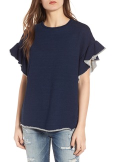 AG Adriano Goldschmied AG Bes Ruffle Sweatshirt in Blue River at Nordstrom Rack