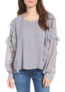 AG Adriano Goldschmied AG Bijou Ruffle Blouse in Soft Indigo/Dayglow at Nordstrom Rack