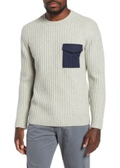 AG Adriano Goldschmied AG Delta Slim Fit Wool Blend Sweater in Heather Ivory at Nordstrom