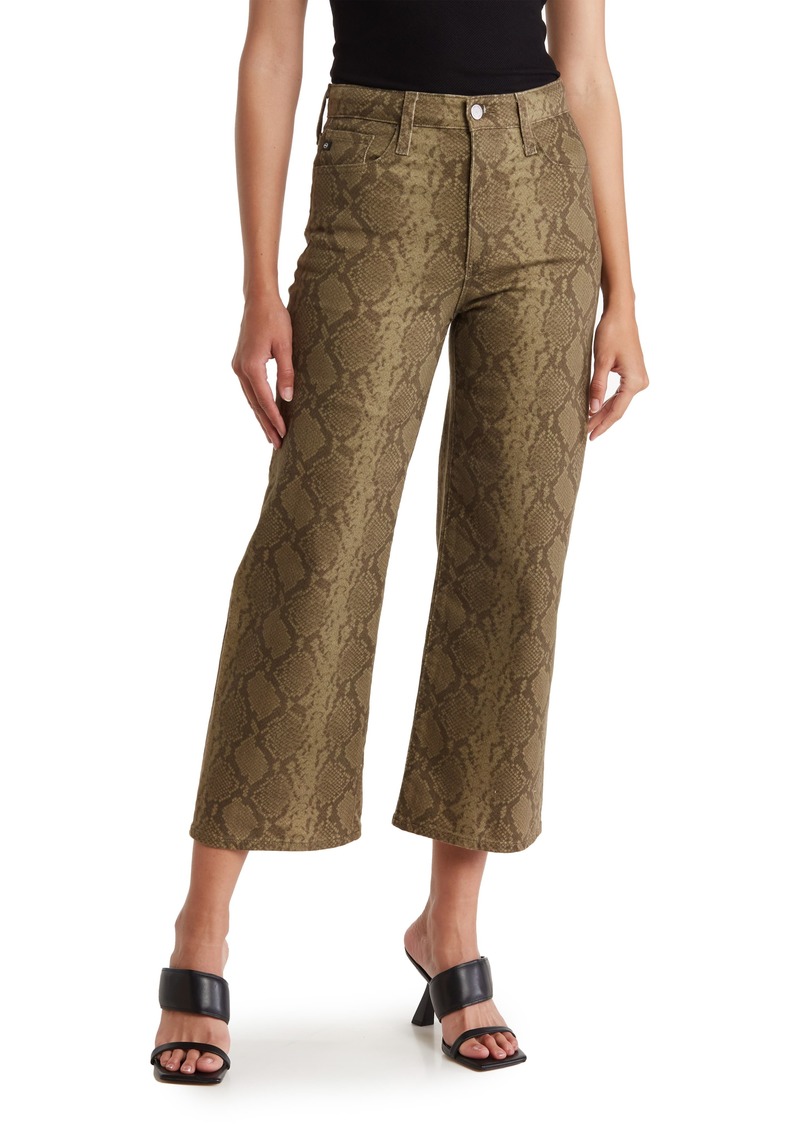AG Adriano Goldschmied AG Etta Snake Print Crop Wide Leg Jeans in Poison Lace-Tawny Umber/Ash at Nordstrom Rack