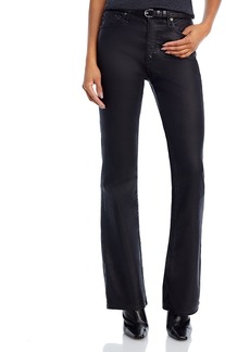 AG Adriano Goldschmied Ag Farrah Coated High Rise Bootcut Jeans in Leatherette Super Black