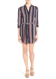 AG Adriano Goldschmied AG 'Jett' Cotton & Linen Shirtdress in Blue Night Stripe at Nordstrom Rack