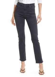 AG Adriano Goldschmied AG Mari High Waist Slim Ankle Straight Leg Jeans in Inked Noir at Nordstrom