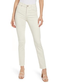 AG Adriano Goldschmied AG Mari High Waist Slim Ankle Straight Leg Jeans in White Cream at Nordstrom