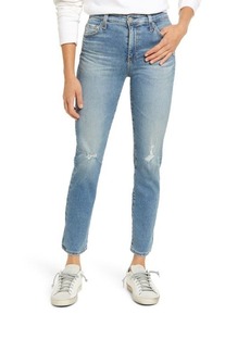 AG Adriano Goldschmied AG Mari High Waist Slim Crop Jeans in 21 Years Indefinite Destructed at Nordstrom