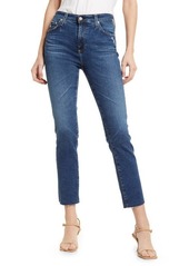 AG Adriano Goldschmied AG Mari Raw Hem High Waist Crop Straight Leg Jeans