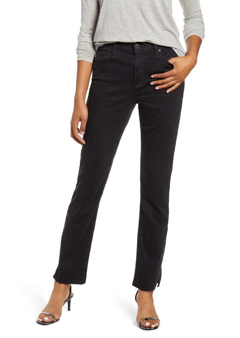 AG Adriano Goldschmied AG Mari Side Slit Raw Hem Jeans (Altered Black)