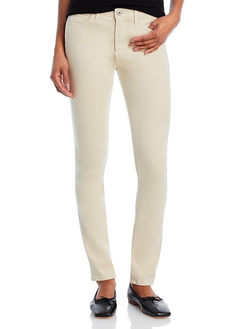 AG Adriano Goldschmied Ag Prima Mid Rise Sateen Cigarette Jeans in Cream Froth