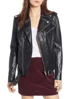 AG Adriano Goldschmied AG Reese Leather Moto Jacket in True Black at Nordstrom Rack