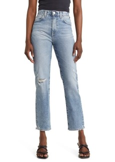 AG Adriano Goldschmied AG Saige Ripped High Waist Ankle Straight Leg Jeans