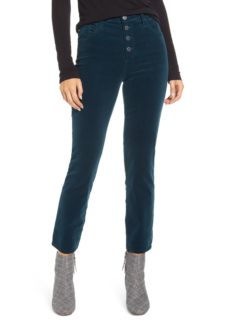 AG Adriano Goldschmied AG The Isabelle Button High Waist Ankle Straight Leg Jeans in Royal Lagoon at Nordstrom Rack