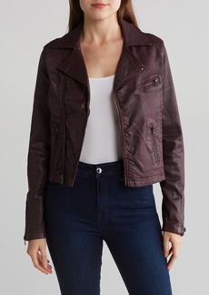 AG Adriano Goldschmied AG The Moto Coated Denim Jacket in Burgundy at Nordstrom Rack