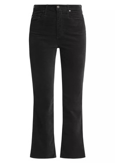 AG Adriano Goldschmied Farrah Velvet Cropped Boot-Cut Pants