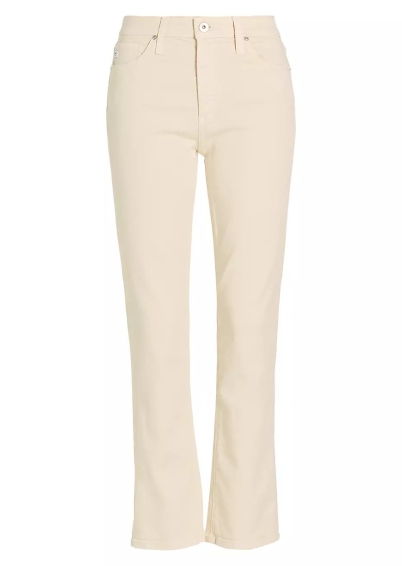 AG Adriano Goldschmied High-Rise Straight-Leg Crop Jeans