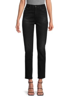 AG Adriano Goldschmied High Rise Whiskered Cropped Jeans