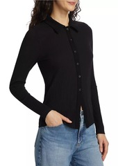 AG Adriano Goldschmied Jolan Ribbed Button-Up Top