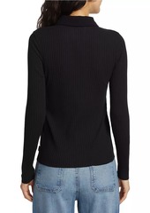 AG Adriano Goldschmied Jolan Ribbed Button-Up Top