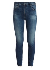 AG Adriano Goldschmied Mari High-Rise Slim-Fit Straight-Leg Raw Hem Jeans