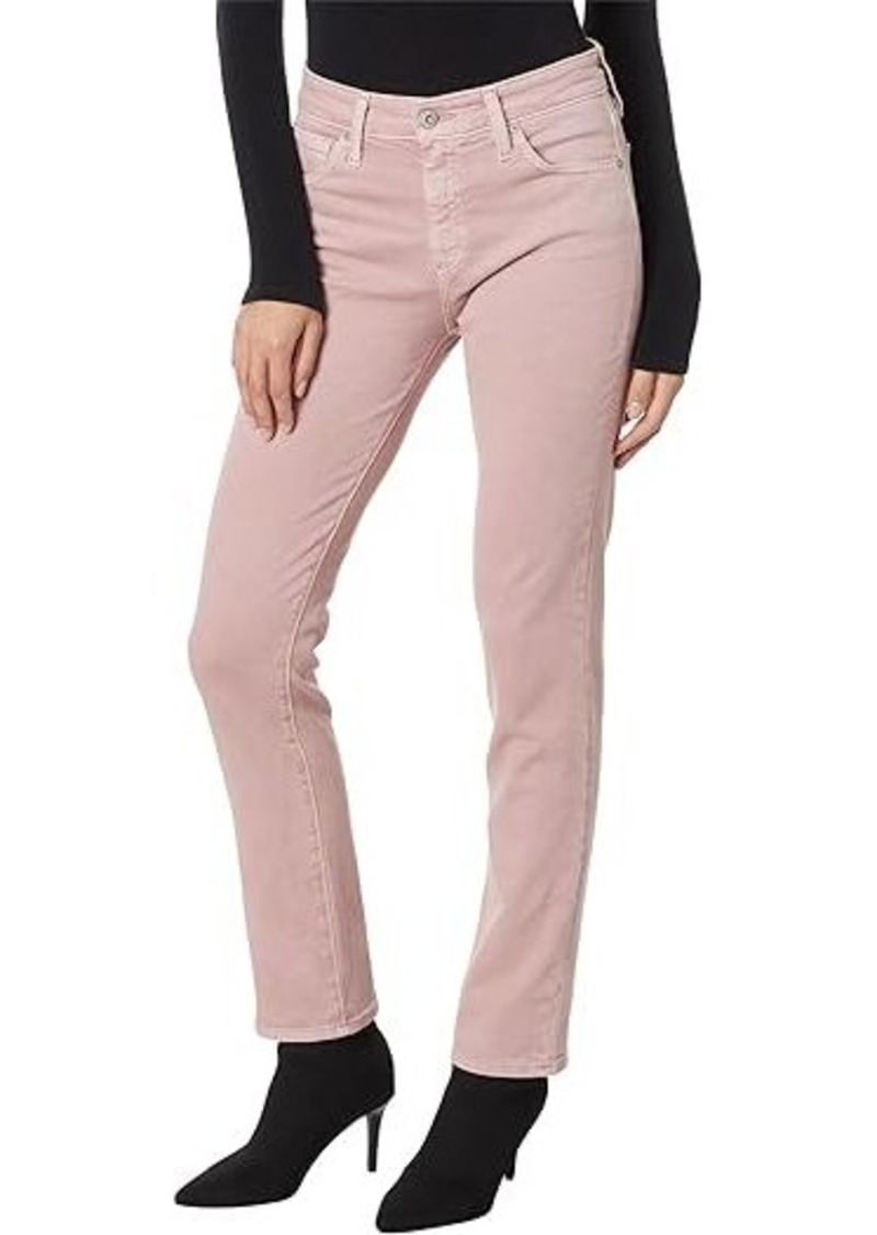 AG Adriano Goldschmied Mari High-Rise Slim Straight in Hi-White Rosy Blush