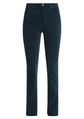 AG Adriano Goldschmied Mari High-Rise Velvet Slim-Fit Pants