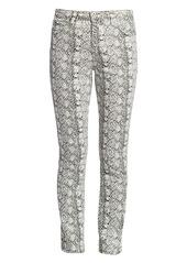 AG Adriano Goldschmied Mari Snakeskin High-Rise Straight Jeans