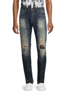 AG Adriano Goldschmied Mid Rise Distressed Modern Slim Fit Jeans