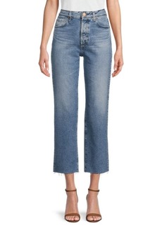 AG Adriano Goldschmied Mid Rise Frayed Jeans