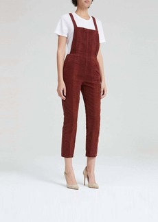 AG Adriano Goldschmied Pleated Isabelle Overall In Rich Crimson