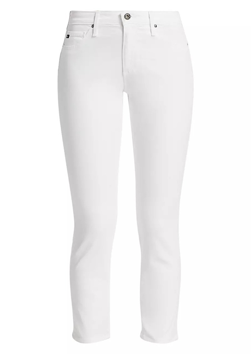 AG Adriano Goldschmied Prima Sateen Mid-Rise Crop Cigarette Pants