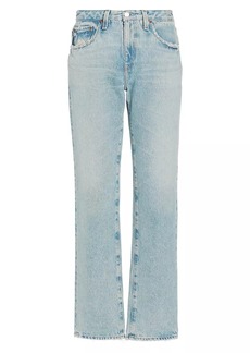 AG Adriano Goldschmied Remy Low-Rise Distressed Straight-Leg Jeans