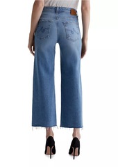 AG Adriano Goldschmied Saige Mid-Rise Stretch Cropped Wide-Leg Jeans