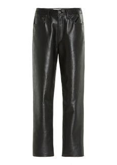 Agolde - 90's High-Rise Recycled Leather Straight-Leg Pants - Black - 28 - Moda Operandi
