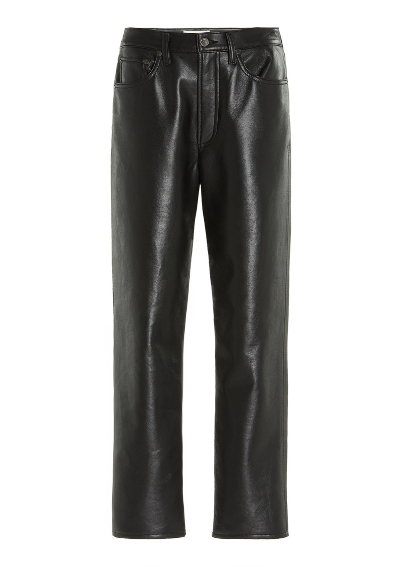 Agolde - 90's High-Rise Recycled Leather Straight-Leg Pants - Black - 30 - Moda Operandi