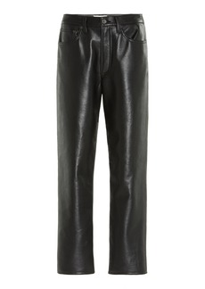 Agolde - 90's High-Rise Recycled Leather Straight-Leg Pants - Black - 30 - Moda Operandi