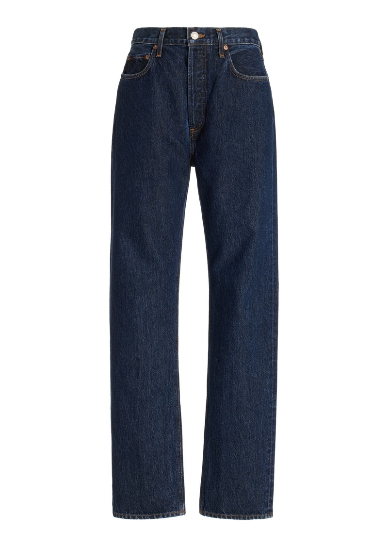 Agolde - 90s Pinch Waist Long Rigid High-Rise Straight-Leg Jeans - Blue - 24 - Moda Operandi