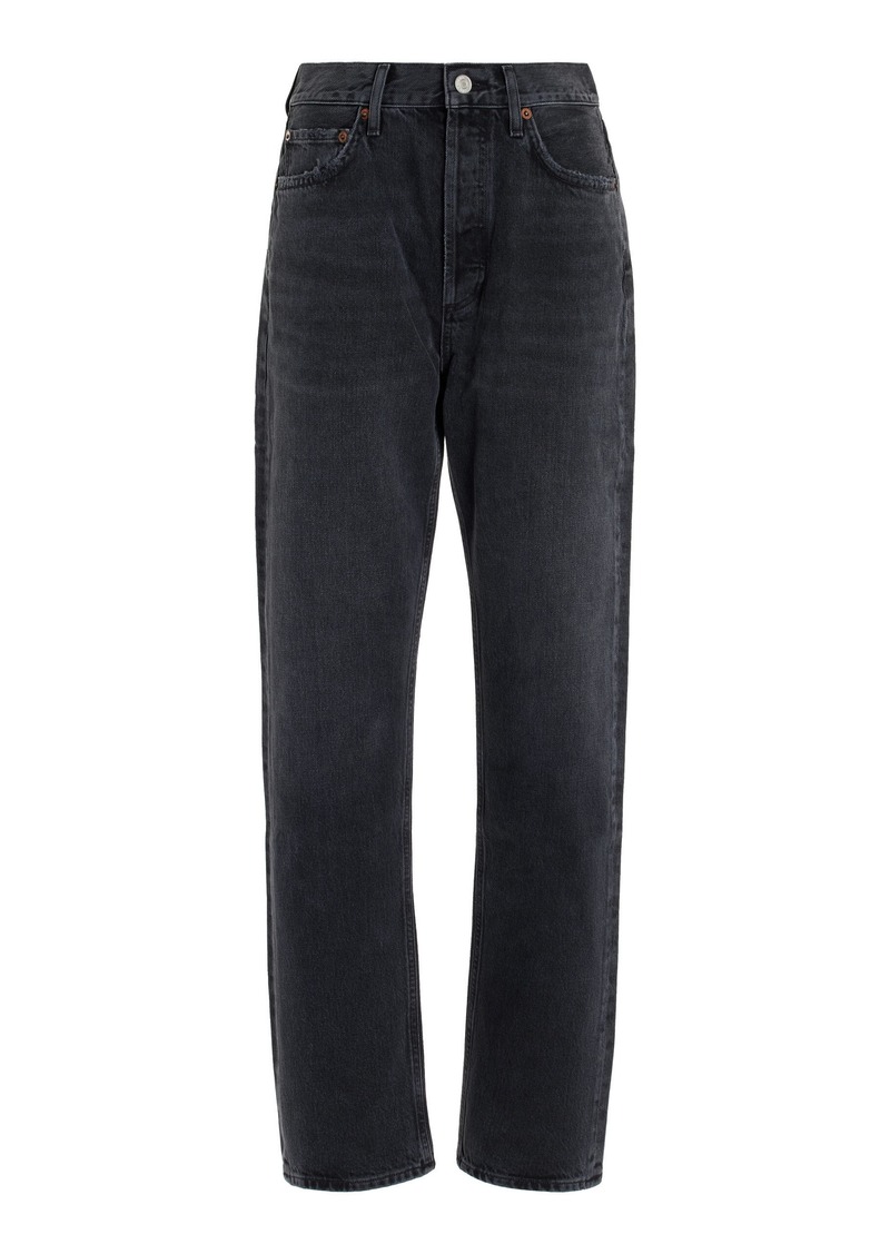 Agolde - 90s Pinch Waist Rigid High-Rise Straight-Leg Jeans - Black - 23 - Moda Operandi