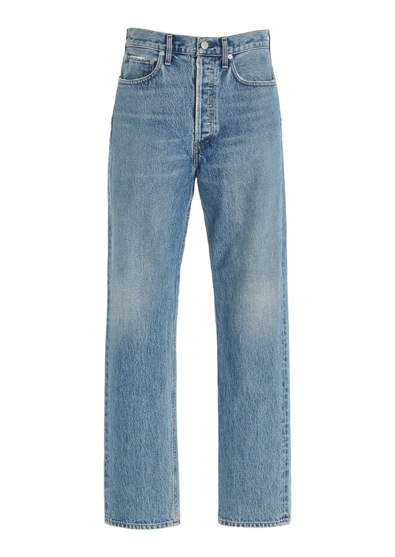 Agolde - 90s Pinch Waist Rigid High-Rise Straight-Leg Jeans - Medium Wash - 23 - Moda Operandi