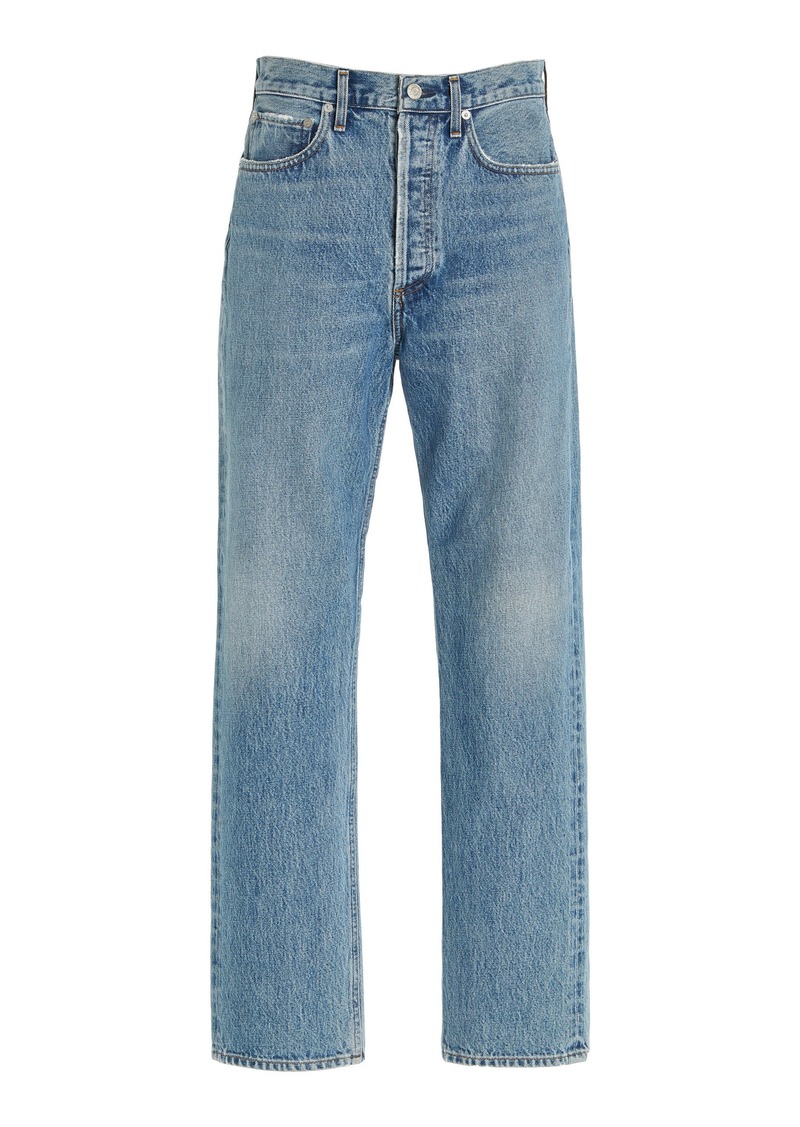 Agolde - 90s Pinch Waist Rigid High-Rise Straight-Leg Jeans - Medium Wash - 27 - Moda Operandi