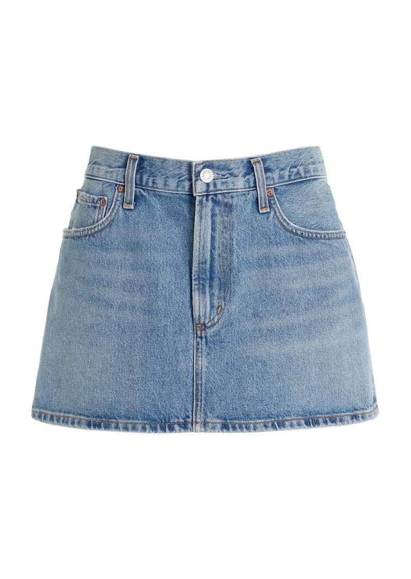 Agolde - Alek Denim Mini Skirt - Light Wash - 30 - Moda Operandi