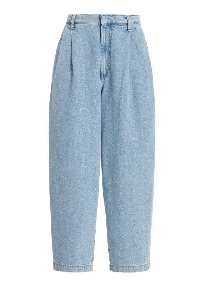 Agolde - Becker Rigid High-Rise Tapered-Leg Jeans - Light Wash - 32 - Moda Operandi